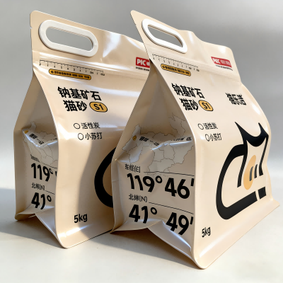 Eight-Sided Sealed Cat Litter Bag na may Zipper Handle